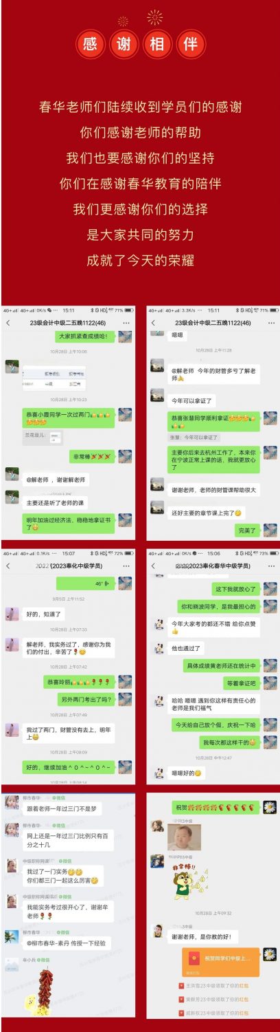 【喜报】春华教育2023年中级会计考试成绩百强榜已上线！